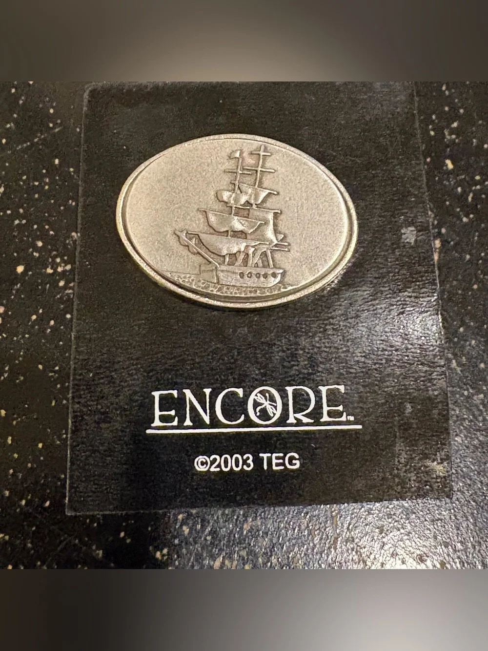 Encore TEG 2004 Tall Ship Sailing Galleon Silver Pewter Lapel Pin⁠